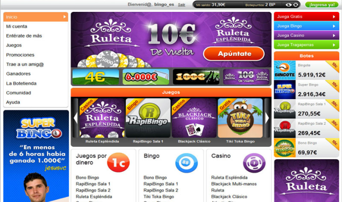 Bingo Botemania página de login